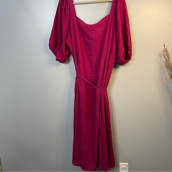 Ashley Stewart Button Down Dress Size 22 Raspberry - Picture 7 of 9